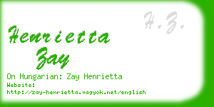 henrietta zay business card